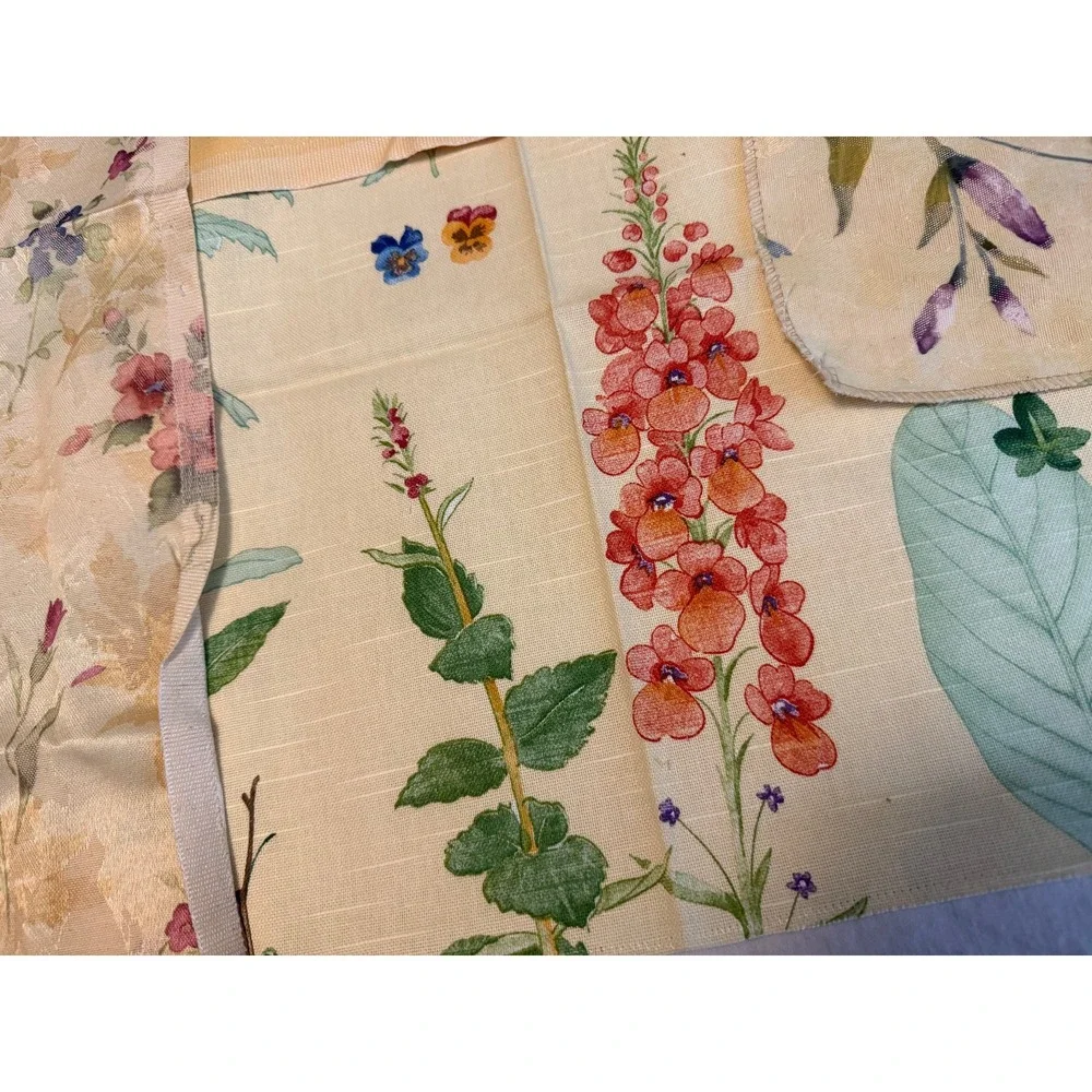Lot of 6 yellow floral color design fabrics‎ leaves solid quality vintage new